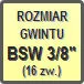 Piktogram - Rozmiar gwintu: BSW 3/8" (16zw.)